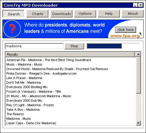 ComTry MP3 Downloader Screenshot